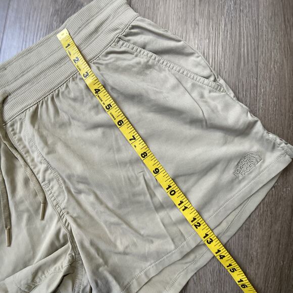 North Face Shorts Women Sz L Brown Tan Pockets Drawstring Waist - Picture 5 of 12
